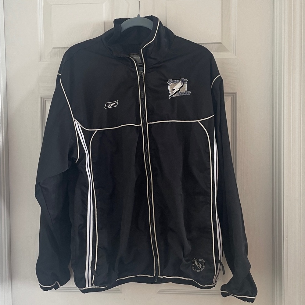 Reebok Tampa Bay Lightning Black Performance Jacket with White Accents